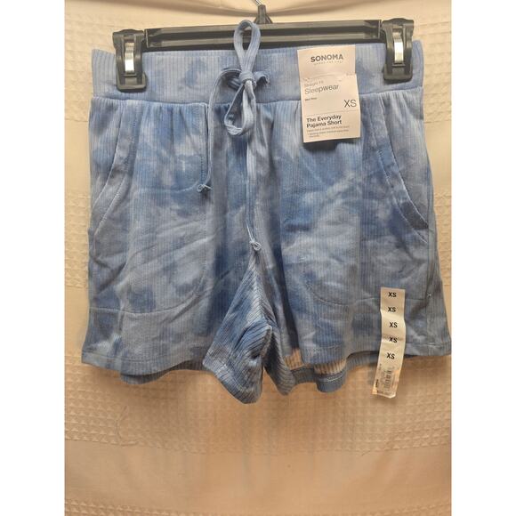 Sonoma Other - Sonoma Pajama Shorts Size Xs Womens Blue Tie Die Loungewear Drawstring 6750